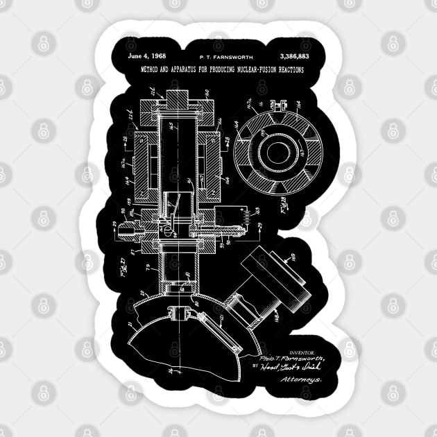 Science Student Gift Nuclear Fusion Patent 1968 Sticker by MadebyDesign